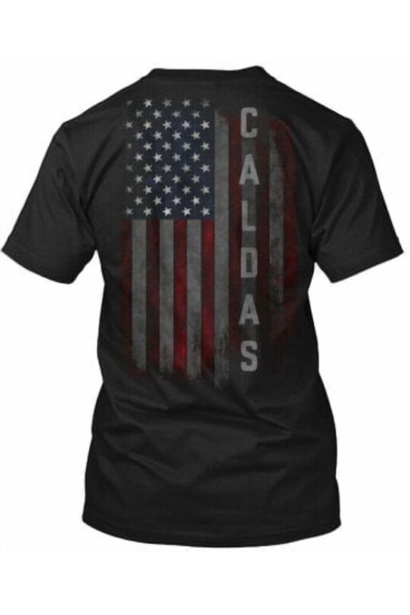 Caldas Family American Flag T-Shirt Made in the USA All Size S-5XL