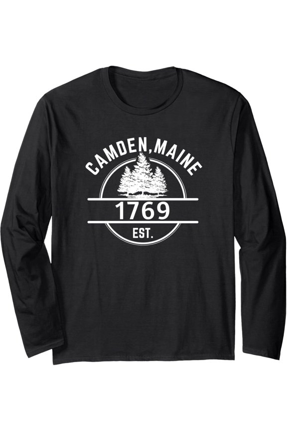 Camden Maine Est. 1769 Vinatage Logo Design Long Sleeve Swearshirt Full Size S-5XL