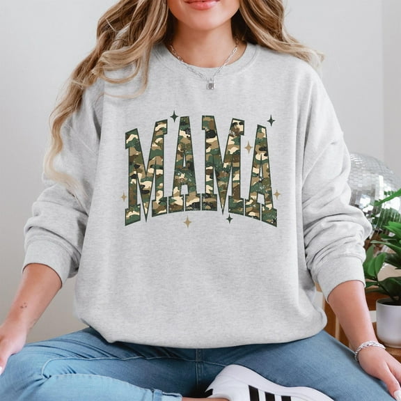 Velto Camo Stars Camouflage Retro Mama Sweatshirt for Mom Gift Full size S-5XL