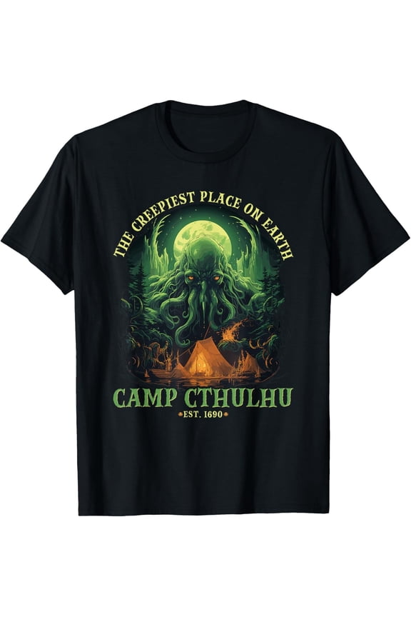 Camp Cthulhu, Cosmic Horror Camping Cthulhu T-Shirt All Size S-5XL
