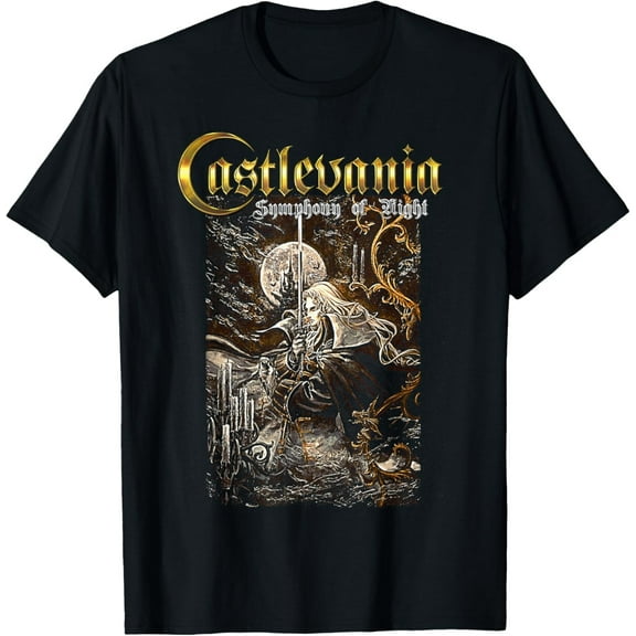 Velto Castlevania Symphony Box Art Gothic Moon Night Retro Gamer T-Shirt Fullsize S-5XL Shirt