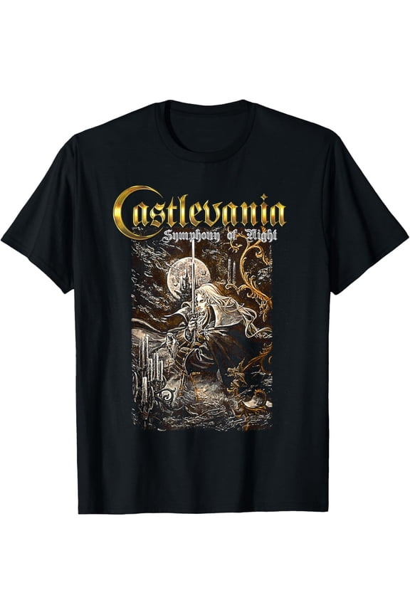 Castlevania Symphony Box Art Gothic Moon Night Retro Gamer T-Shirt Fullsize S-5XL Shirt