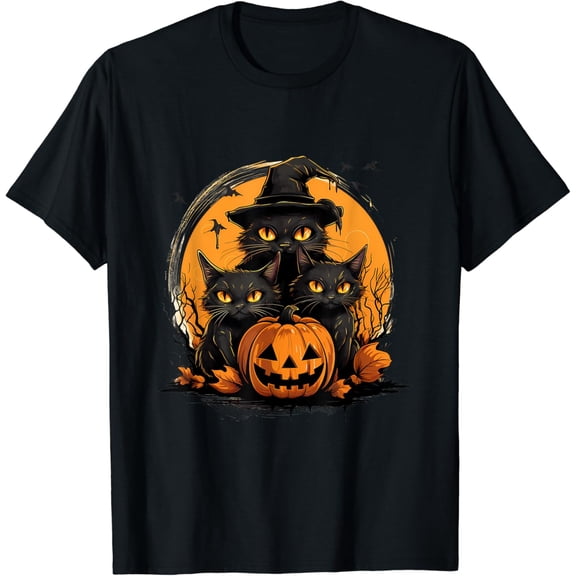 Velto Cat Lovers Costume - Black Cat Witch T-Shirt All Size S-5XL
