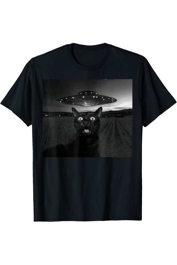 Cat Selfie With Alien UFO Gifts For Men Women Boy T-Shirt All Size S-5XL