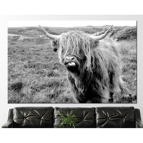 Velto Cattle Canvas Art, Buffalo Art Canvas, Longhorn Bull Wall Decor, Bison Canvas Art, Horned Bull Printed, Nature Art Canvas, 8x10 UNFRAMED