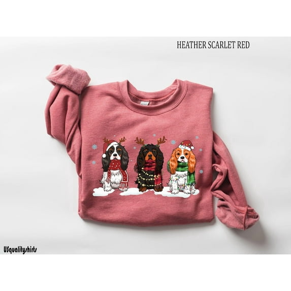 Velto Cavalier King Charles Spaniel Holiday Winter Sweatshirt, Dog Lover Sweatshirt, Holiday Winter Dog Sweatshirt, King Charles Spaniel Sweatshirt, Dog Mom sweater All Size S-5XL