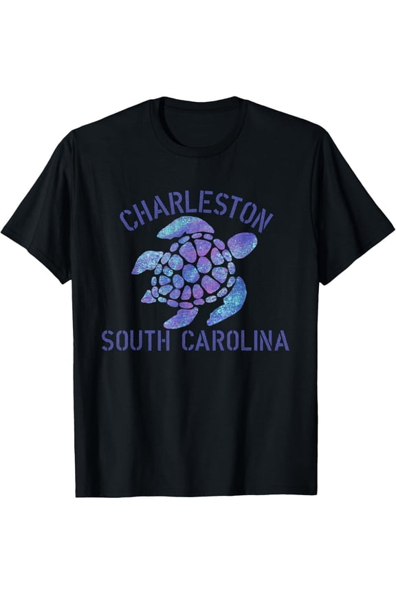 Charleston, SC Beach Design / Tribal Turtle Gift T-Shirt All Size S-5XL