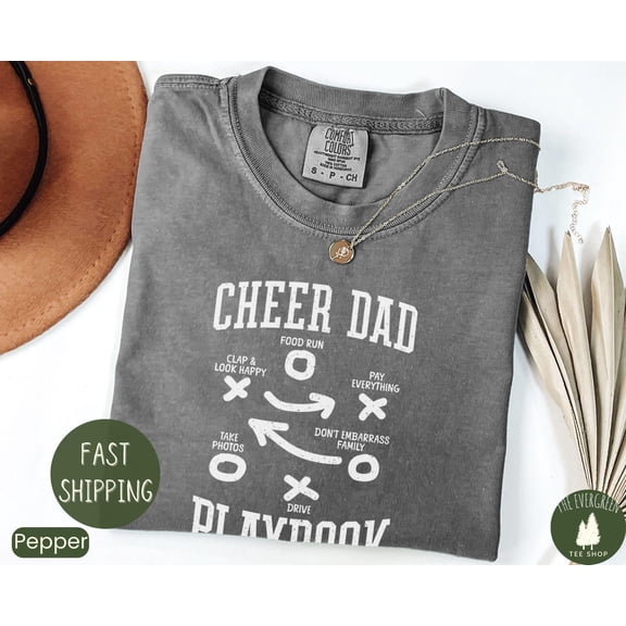 Velto Cheer Dad Sports Cheerleader Season Fathers Day Gift T-Shirt Graphic, Full Size S-5XL
