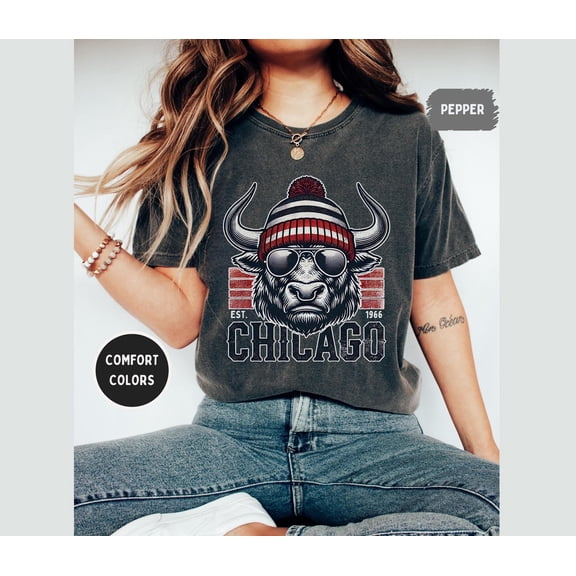 Velto Chicago Basketball T-shirt, Unisex Tee, Garment-Dyed Shirt, Bull Fan Apparel, Chicago Team Gear All Size S-5XL