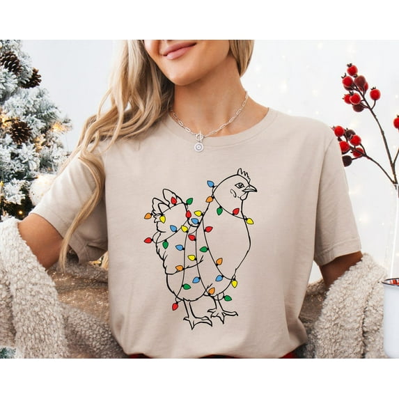 Velto Chicken Happy Holiday T-Shirt, Chicken Happy Holiday Lights Shirt,Farm Happy Holiday Tee, Happy Holiday Tee, Chicken Happy Holiday Tee,Farm Lover Gift All Size S-5XL