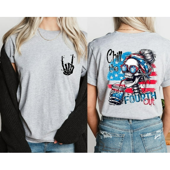 Velto Chill The Fourth Out Shirt, 4th of July Shirt, USA Shirt, 4th of July Shirt, Retro American Flag Shirt, Independence Day Shirt,USA Tee All Size S-5XL