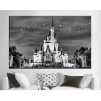 Velto Cinderella Castle, Girl Room Night Landscape Art, Kids Room Canvas, Children Wall Decor, Kids Art, Starry Sky Canvas, 8x10 UNFRAMED