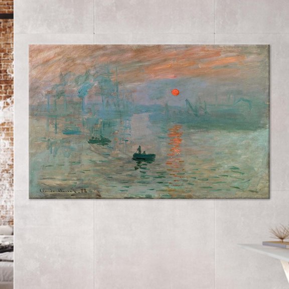 Velto Claude Monet Sunset, Famous Canvas Decor Canvas Art, Claude Monet Canvas, Sunset Wall Hanging, Housewarming Gift Canvas, 8x12 UNFRAMED