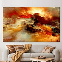 Velto Cloud Art Canvas, Red Artwork, Contemporary Canvas Art, Abstract Art, Colorful Artwork, Autumn Color Wall Decor Canvas, 8x10 UNFRAMED