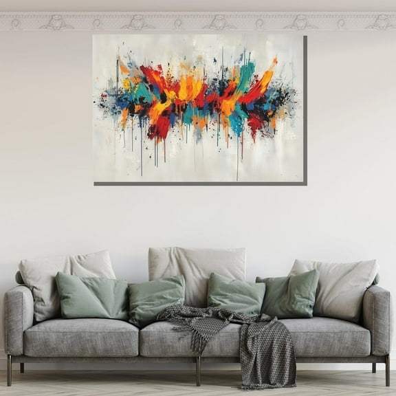 Velto Color Splash Canvas, Abstract Drip Wall Art In Vibrant Colors, Luxury Room Decor, Modern Gift For Home Decor Canvas, 12x18 UNFRAMED