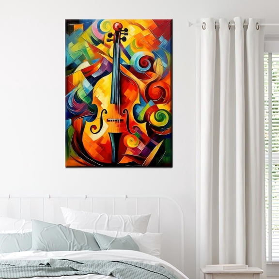 Velto Colorful Canvas Art, Abstract Cello Art, Cello, Music Room, Bridesmaid Canvas, 8x10 0.75-Inch Pine Wood Frame