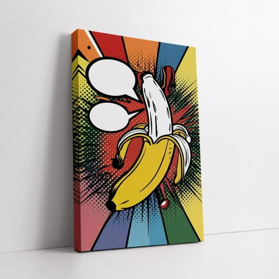Velto Colorful Pop Art Banana Canvas - Fun Wall Art And Unique Gift For Pop Culture And Modern Art Lovers Canvas, 16x24 UNFRAMED
