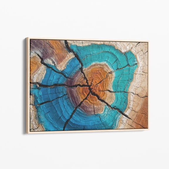 Velto Colourful Tree Rings Canvas Print | Elegant Natural Wall Art | Tree Ring Art | Wood Nature Art Decor | Ctr8 Canvas, 16x24 UNFRAMED
