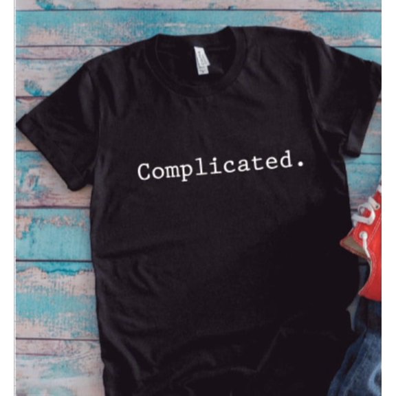 Velto Complicated, Black Unisex Short Sleeve T-shirt All Size S-5XL