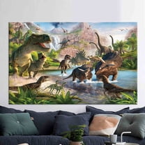 Velto Contemporary Art Decor, Dino Art Canvas, Kids Canvas, Dinosaur Artwork, Boy Room Bedroom Decor Art Home Decor Canvas, 8x10 UNFRAMED