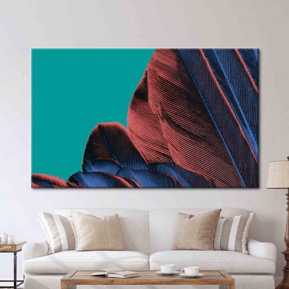 Velto Contemporary Wall Decor, Feather Artwork, Abstract Art Canvas, Modern, Abstract Feather, Luxury Canvas, 8x10 0.75-Inch Pine Wood Frame
