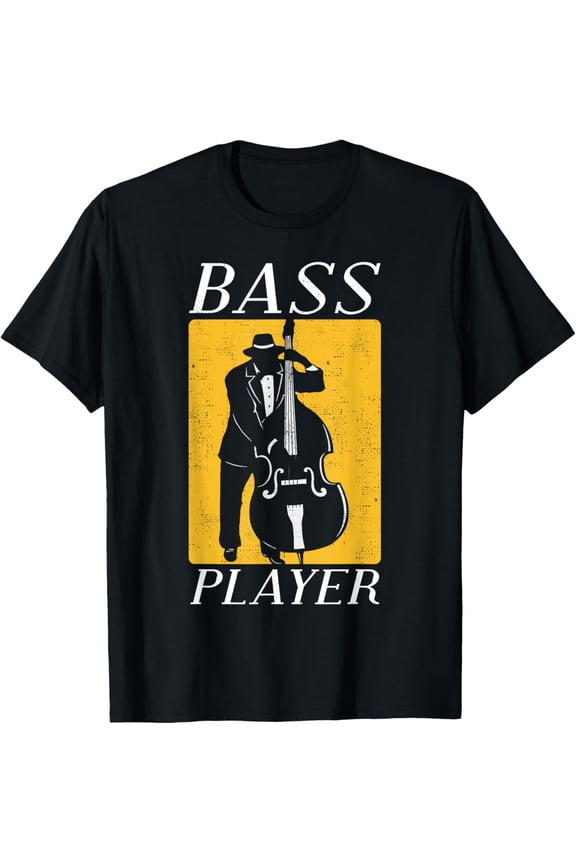 Cool Graphic Jazz Lovers Upright Bass Player design T-Shirt All Size S-5XL