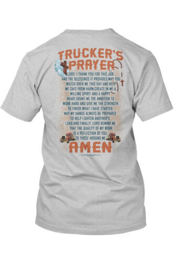 Cool Proud Trucker - Truckers Prayer Amen T-Shirt Made in the USA All Size S-5XL