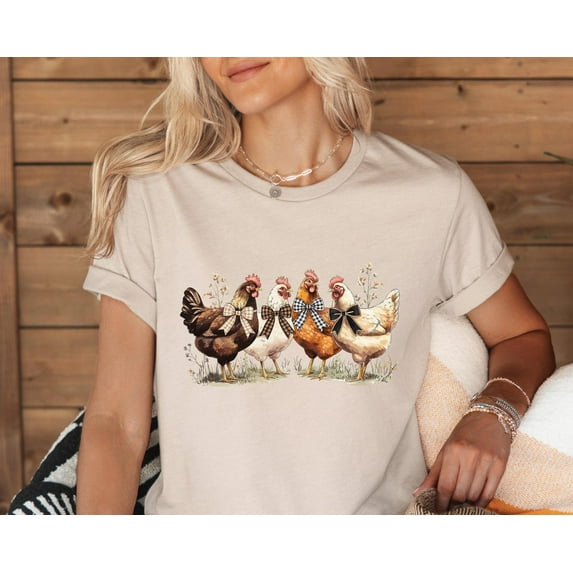 Velto Coquette Bow Chicken Shirt, Happy Holiday Chicken Shirt ,Fall Chicken Shirt, Chicken Shirt, Chicken Tee, Chicken Girl Tee, Happy Holiday Gifts All Size S-5XL