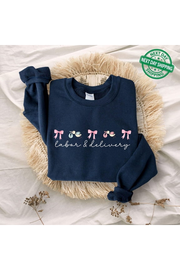 Coquette Labor and Delivery Unit Sweatshirt, Baby Ob RN , L and D Nurse Crewneck, Gift for Mother Baby Nurse Grad, Nursery Nurse All Size S-5XL