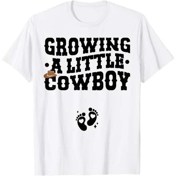 Velto Country Pregnancy Announcement - Growing a Little Cowboy T-Shirt All Size S-5XL