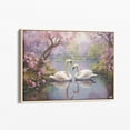 thumbnail image 1 of Velto Countryside Lake Loving Swans Stretched Canvas Print, Heart Swan Canvas, Gift For Couples, Gift For Swan Lovers Cll3 Canvas, 12x16 UNFRAMED, 1 of 4