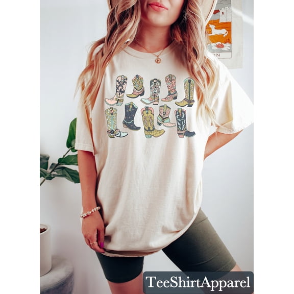 Velto Cowboy Boots Graphic Tee: Western Country Concert Shirt All Size S-5XL