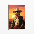 thumbnail image 1 of Velto Cowboy Frog Print Wall Canvas Surreal Whimsical Colourful Toad And Frog Wearing Cowboy Hats With Suit Art Canvas Cfp3 Canvas, 8x12 UNFRAMED, 1 of 4