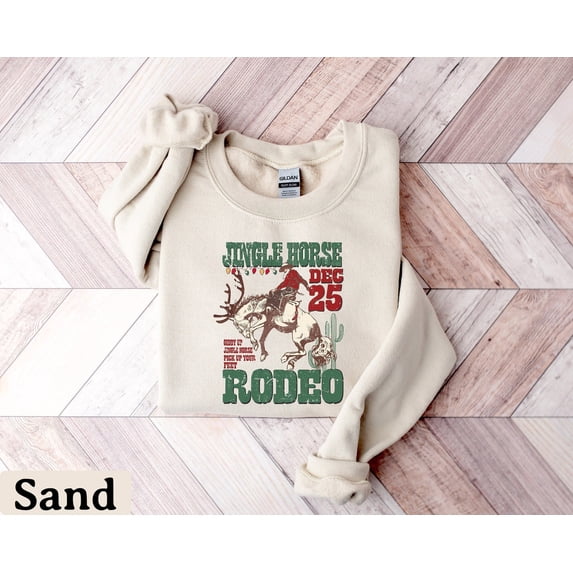 Velto Cowboy Happy Holiday Sweater, Jingle Horse Rodeo Sweatshirt, Country Happy Holiday Shirt,Western Happy Holiday Sweatshirt,Cowgirl Sweater,Happy Holiday Gift All Size S-3XL