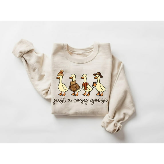 Velto Cozy Goose Fall Sweatshirt: Retro Autumn Vibes All Size S-3XL