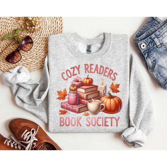Velto Cozy Readers Book Society Shirt, Cozy Reader Shirt, Cozy Book Club Shirt, Reading Lover Shirt, Fall Book Society Shirt, Bookish Coffee Shirt All Size S-3XL
