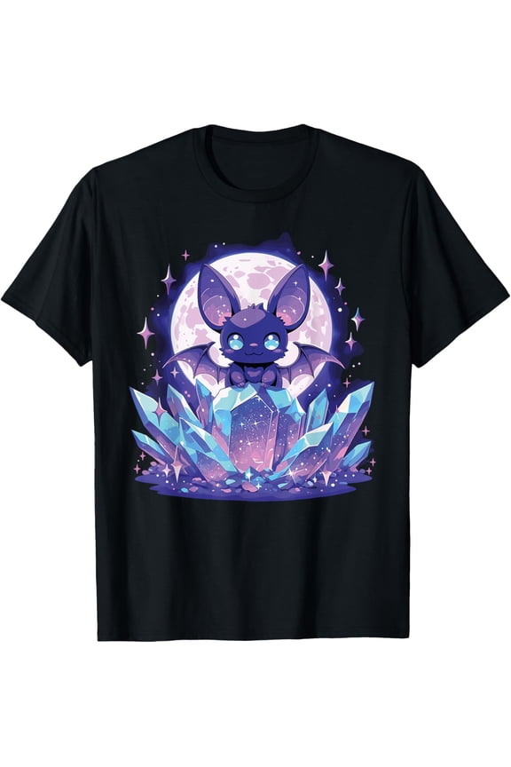 Cute Kawaii Witch Bat Crystal Alchemist Pastel Goth T-Shirt All Size S-5XL