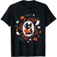 thumbnail image 1 of Velto Cute Retro Black Cat Fall T-Shirt All Size S-5XL, 1 of 5