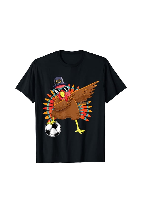 Cute Soccer Thanksgiving Dabbing Turkey Dab Boys Gifts T-Shirt All Size S-5XL