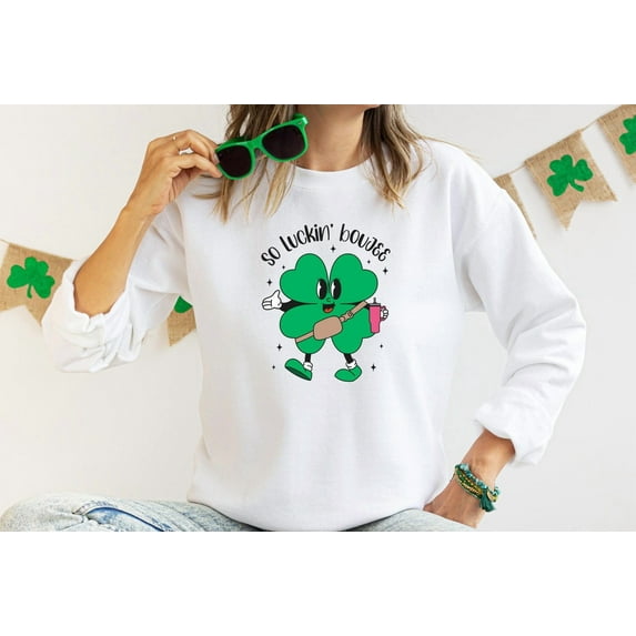 Velto Cute St Patricks Day Four Leaf Clover Shirt, St Patrick Day Tshirt, St Patricks Day Sweater, Shamrock Sweatshirt, Gift For St Patricks Day All Size S-5XL