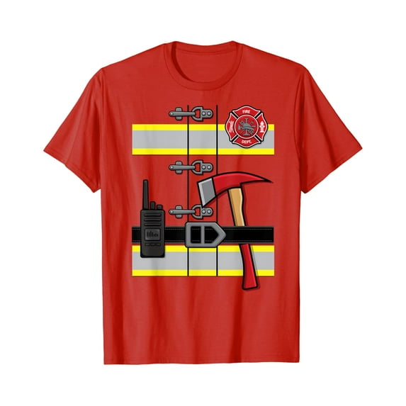Velto DIY Firefighter Uniform Costume T-Shirt All Size S-5XL