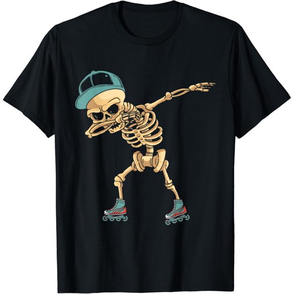 Velto Dabbing Dab Skeleton Rollerblades Skating Blades Fun T-Shirt All Size S-5XL