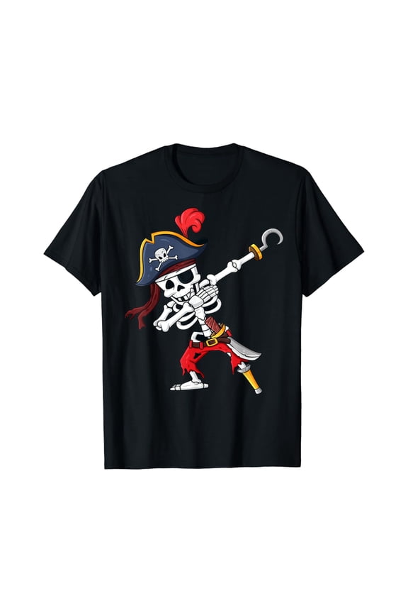 Dabbing Pirate Skeleton Dab Boys Girls T-Shirt All Size S-5XL