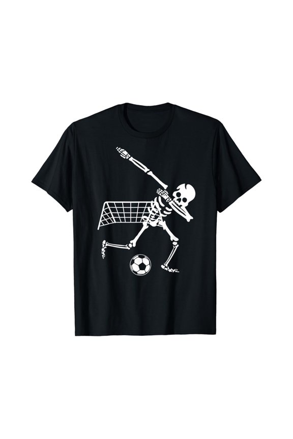 Dabbing Skeleton Soccer Humor Gift Boys Men T-Shirt All Size S-5XL