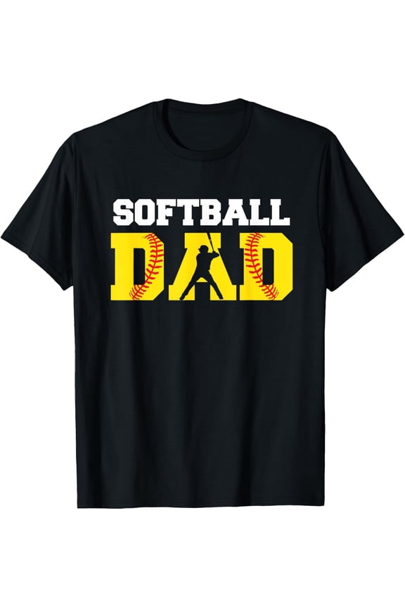 Dad Softball Apparel - Yellow Softball Dad T-Shirt All Size S-5XL