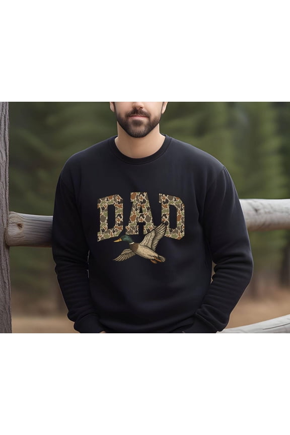 Dad Sweatshirt,Dad ,Camo Dad Sweatshirt,Duck Hunting Sweater, Dad Sweatshirt,Dad Birthday Gift,Fathers Day Gift,Gift For Husband All Size S-5XL