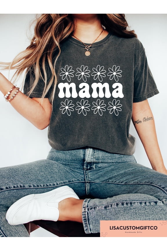 Daisy Mama T-shirt, Floral Graphic Apparel for Moms, Cute Mother’s Day Gift Clothing, New Mom Life Outfit, Aesthetic Casual Wear Fullsize S-5XL Shirt