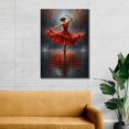 thumbnail image 1 of Velto Dance In The Rain – Red Dress Ballerina Canvas, Emotional Wall Art, Gift For Dancers And Art Lovers Canvas, 8x12 UNFRAMED, 1 of 4