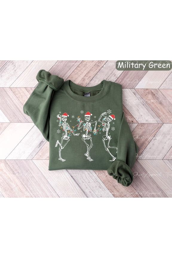 Dancing Skeleton Happy Holiday Sweatshirt, Happy Holiday Shirt, Holiday Skeleton Sweater, New Year Shirt, Happy Holiday Lights Shirt, Xmas Sweater All Size S-3XL