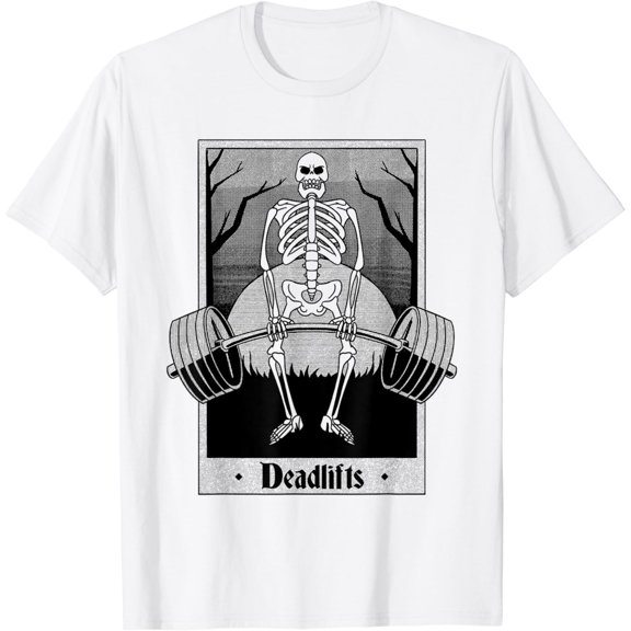 Velto Deadlifts Weightlifter Skeleton Gym Workout T-Shirt All Size S-5XL